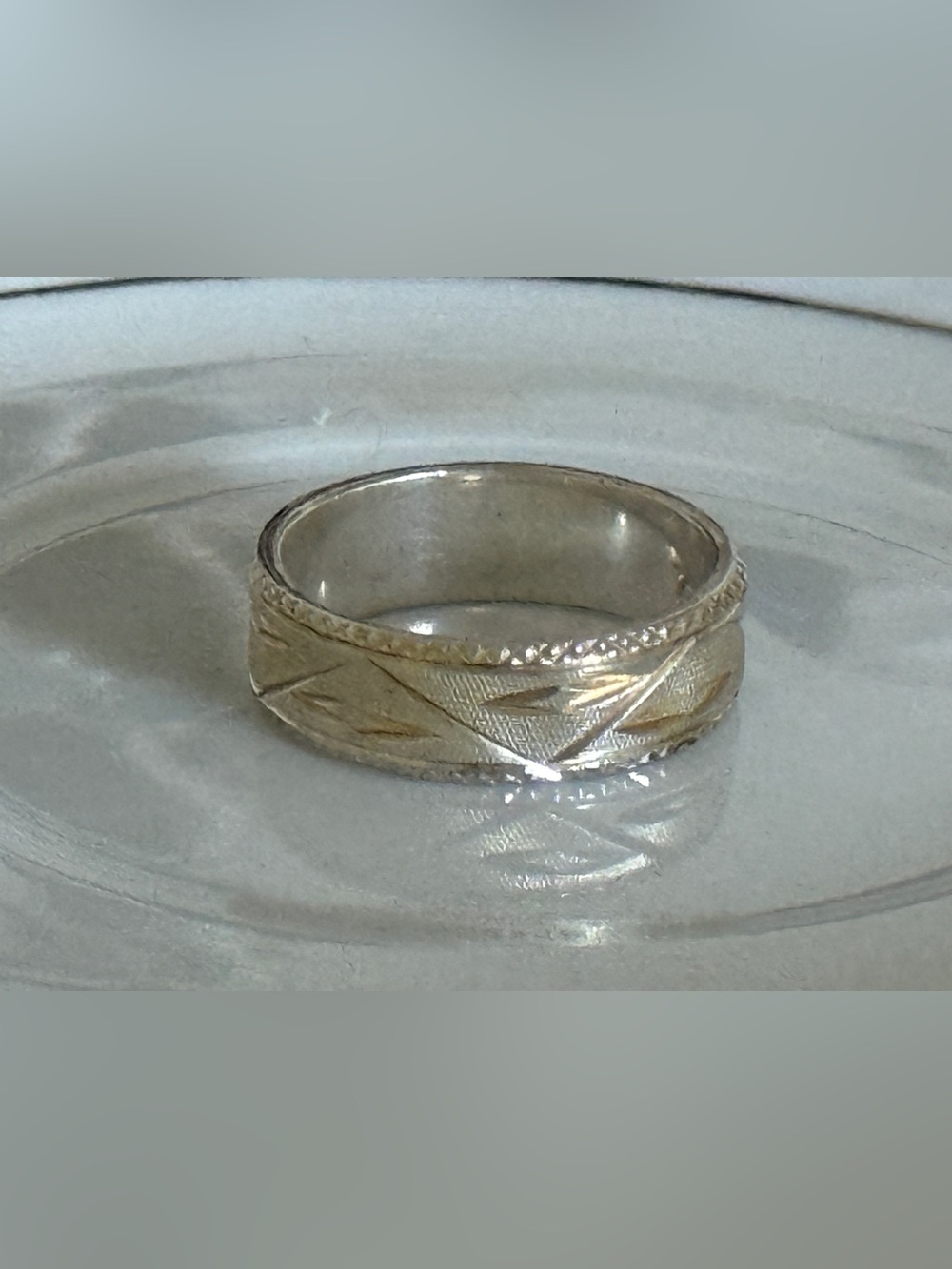 vintage 925 sterling silver diamond-cut band ring Size 7
